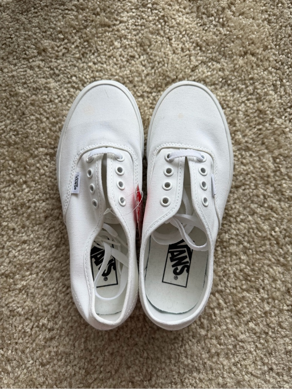 Vans White Canvas Low-Top Sneakers